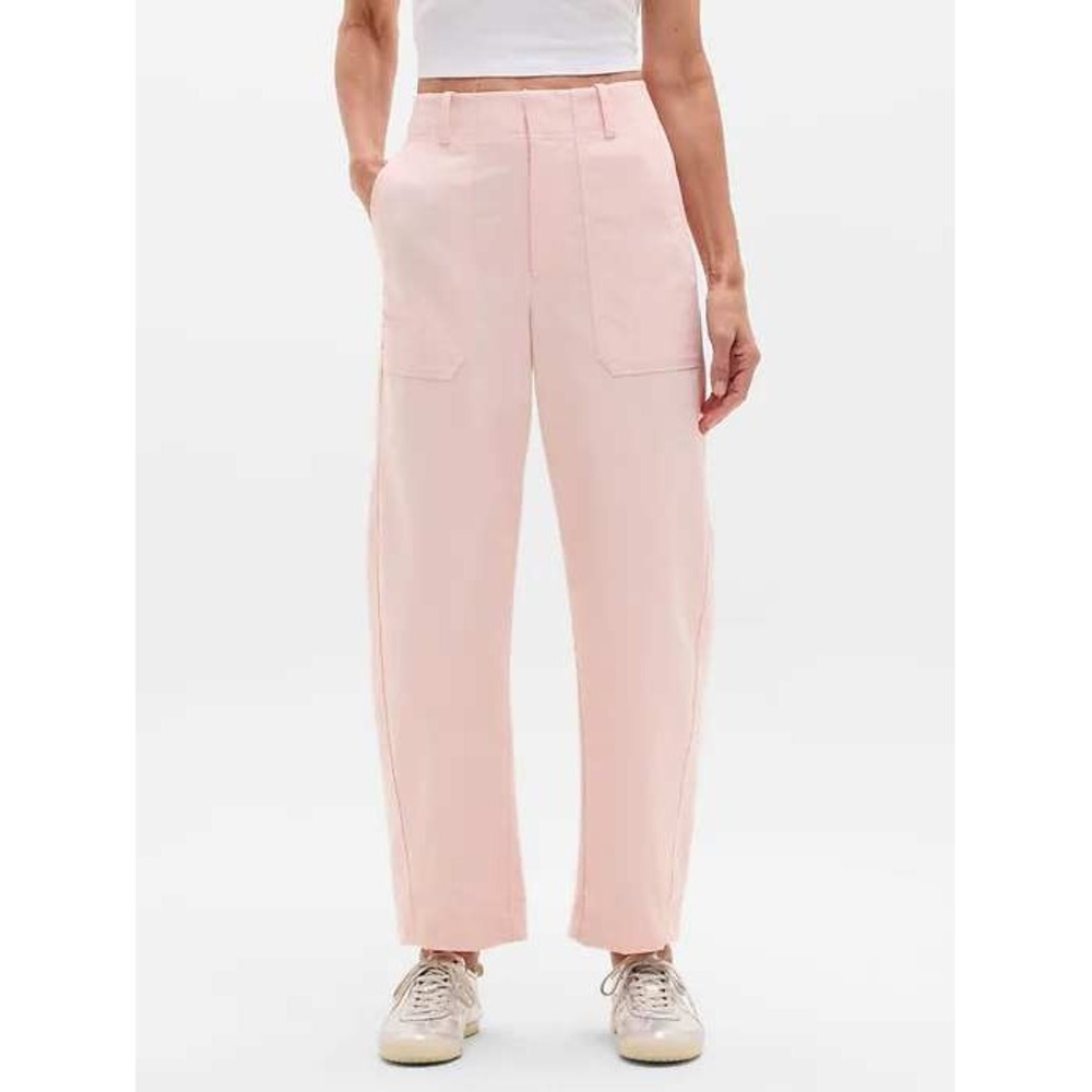 Athleta Skyline High Rise Barrel Leg Pant Womens 6 Pink Sand Ankle Utility